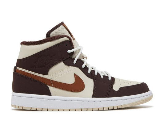  Wmns Air Jordan 1 Mid SE 'Cream Dark Chocolate'